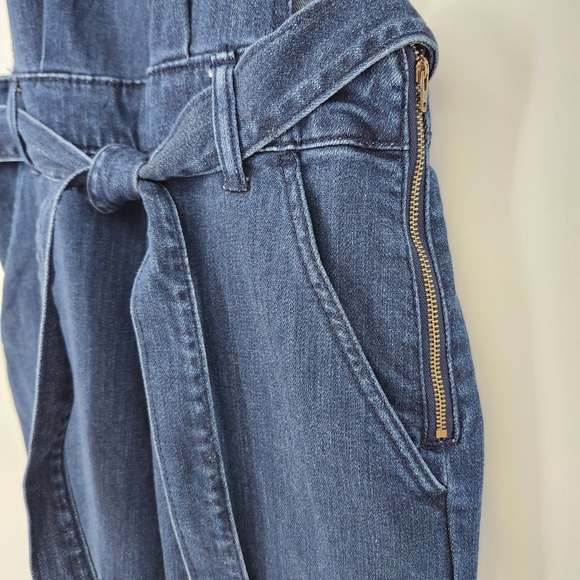 Universal Thread Dark Wash Wide Leg Overalls Womens 8 Modern Tie Waist Festival - Picture 7 of 10